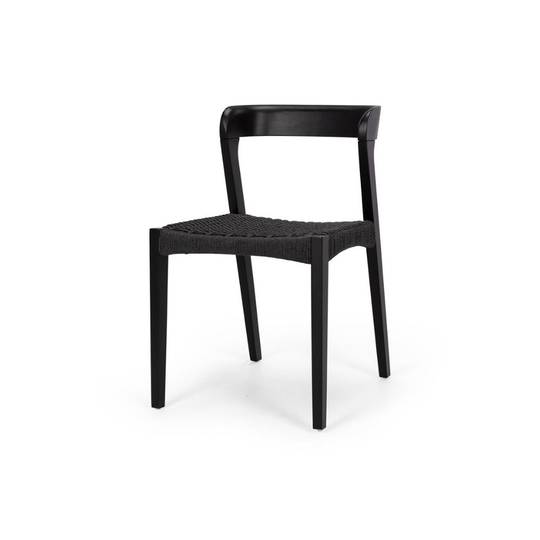 Haast Rope Seat Dining Chair - Black